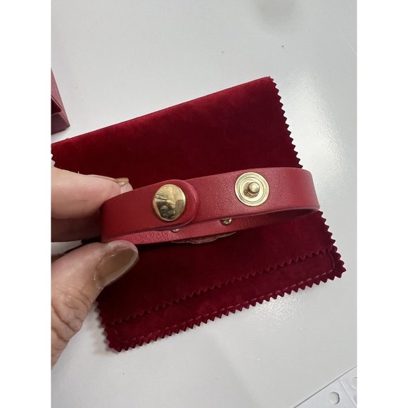 Ferragamo Red Leather  FERRAGAMO BRACELET WITH LOGO New In Box - Picture 10 of 12